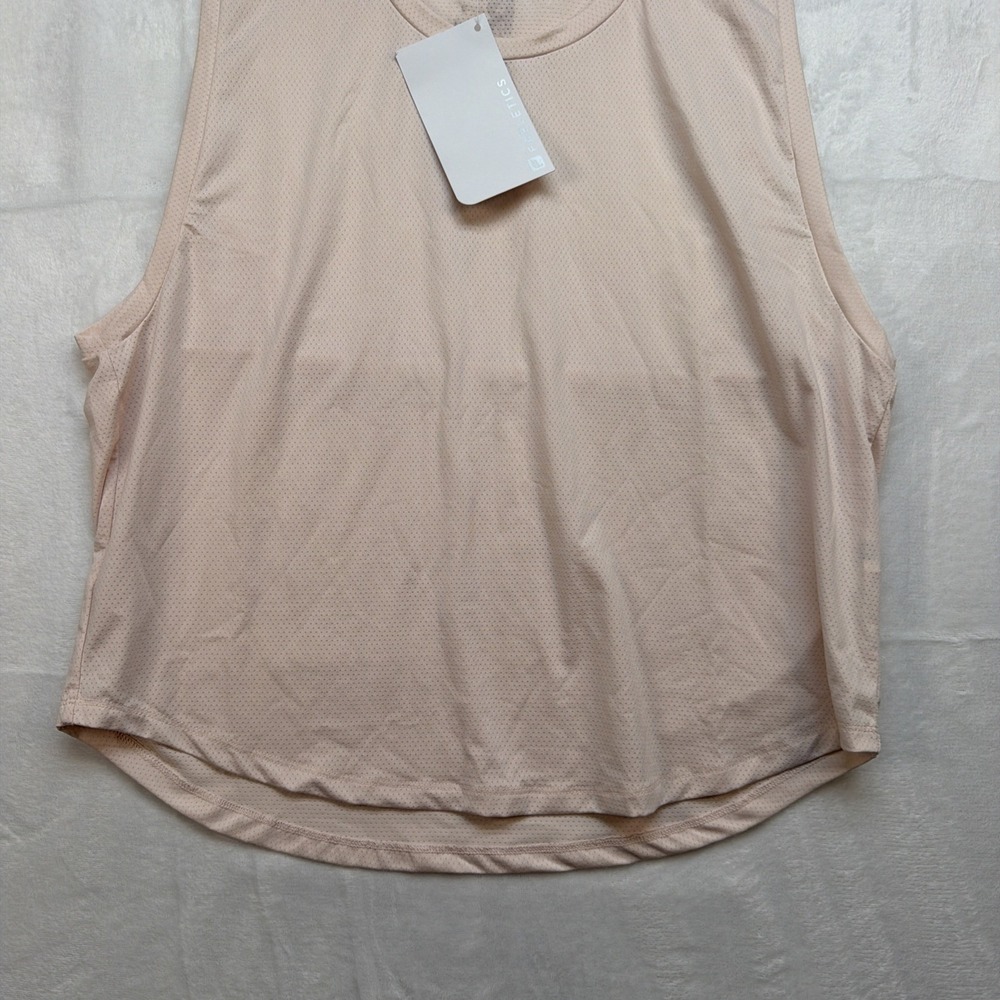 Fabletics Workout Tank Top Girl Almighty Graphic Peach‎ Sleeveless Active Large